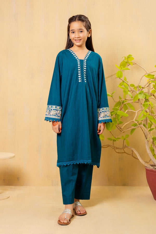 Cotton Embroidered 2 Pc Suit