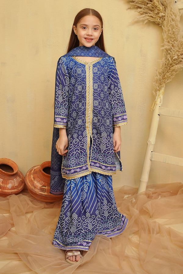 Shop the Swiss Lawn Digital Printed 3 Pc Suit for kids' formal dresses. 